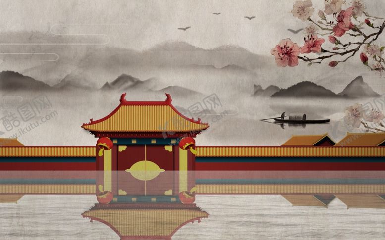 编号：78359309222148554609【酷图网】源文件下载-工笔花鸟背景墙装饰画