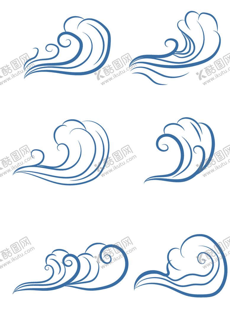编号：77312809280617347625【酷图网】源文件下载-手绘浪花图案