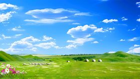 草原蓝天美景如画
