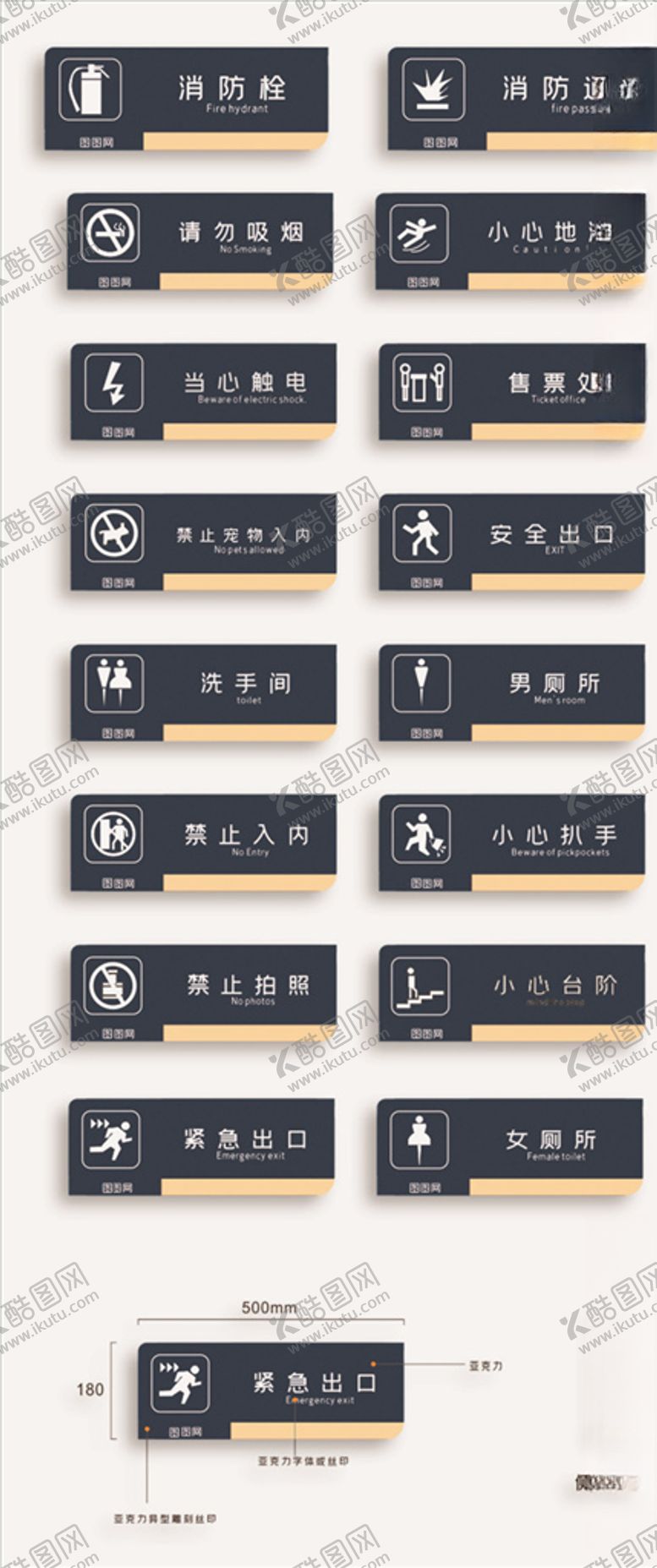 消防标识牌模板导视系统VI设计系统企业VI商场导视系统