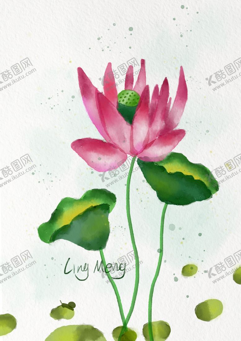 编号：87650307030659229810【酷图网】源文件下载-水彩荷花