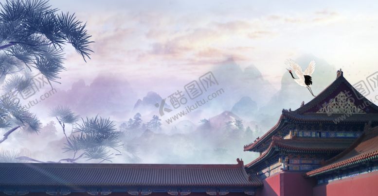 编号：51470301261355309147【酷图网】源文件下载-中国风水墨江山古代建筑