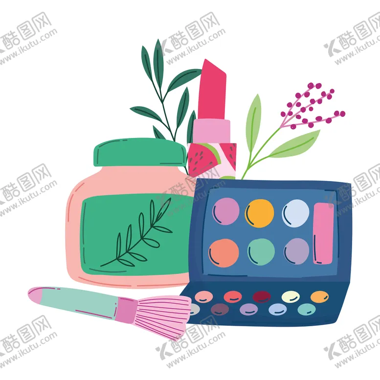 编号：20371609250500255804【酷图网】源文件下载-彩妆设计插画素材图片