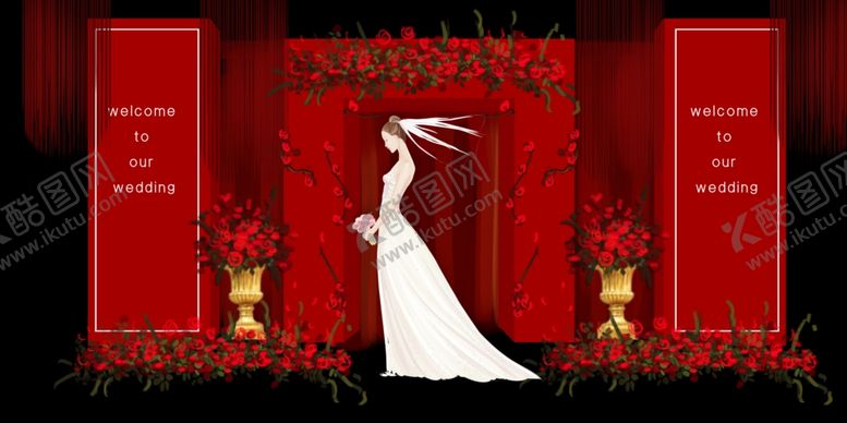 编号：97102409271652327606【酷图网】源文件下载-红色婚礼设计背景图片