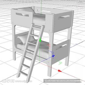 现代儿童床3d模型