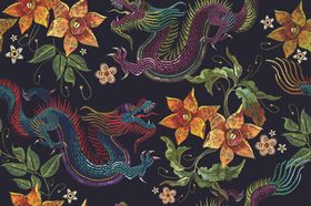 龙纹绣花