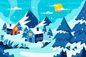 冬天背景风地形梦幻寒冷雪地
