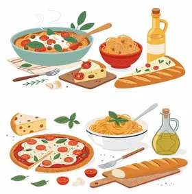 多样美味意大利美食集合