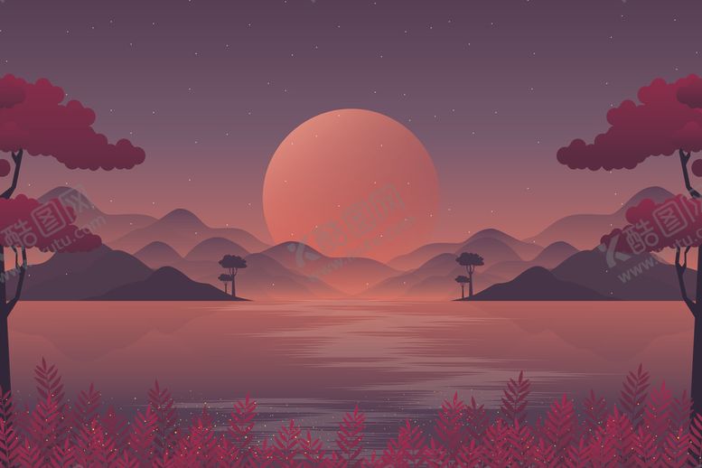 编号：11834210310655503378【酷图网】源文件下载-自然风光插画