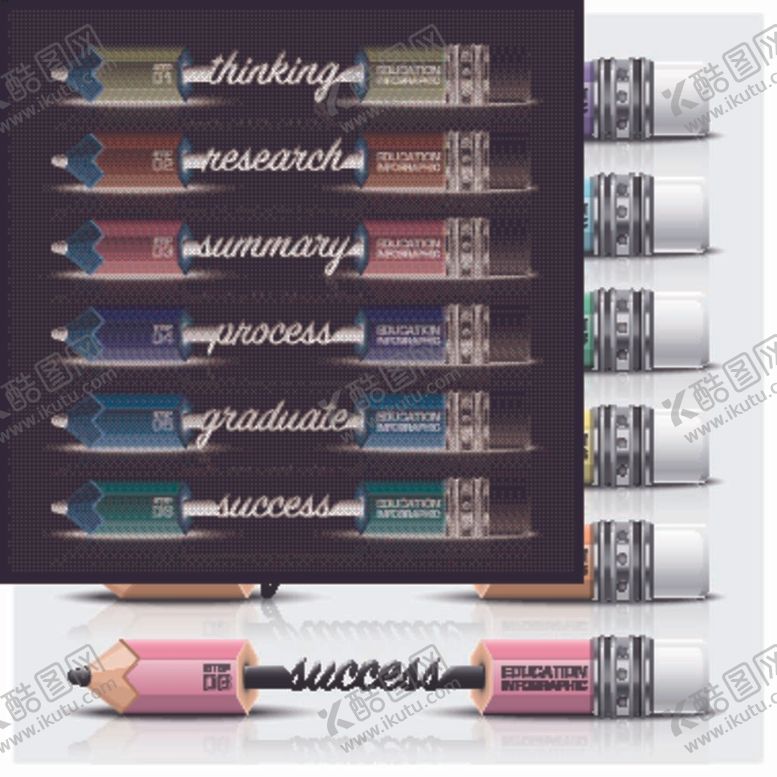 编号：60538410011511572310【酷图网】源文件下载-铅笔教育信息图