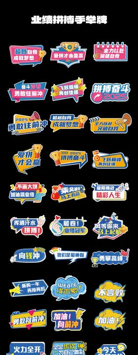 业绩誓师手举牌