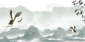 中国风背景水墨二十四节气秋天