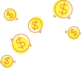 金币飞舞金钱铜币积分点缀素材
