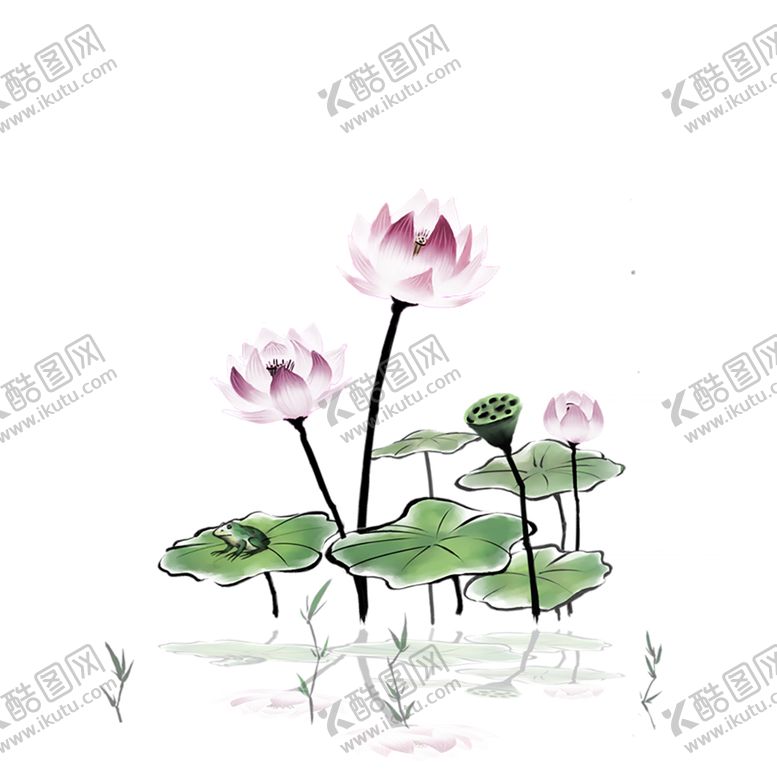 编号：73544309200127175914【酷图网】源文件下载-水墨荷花粉色荷花荷花意境