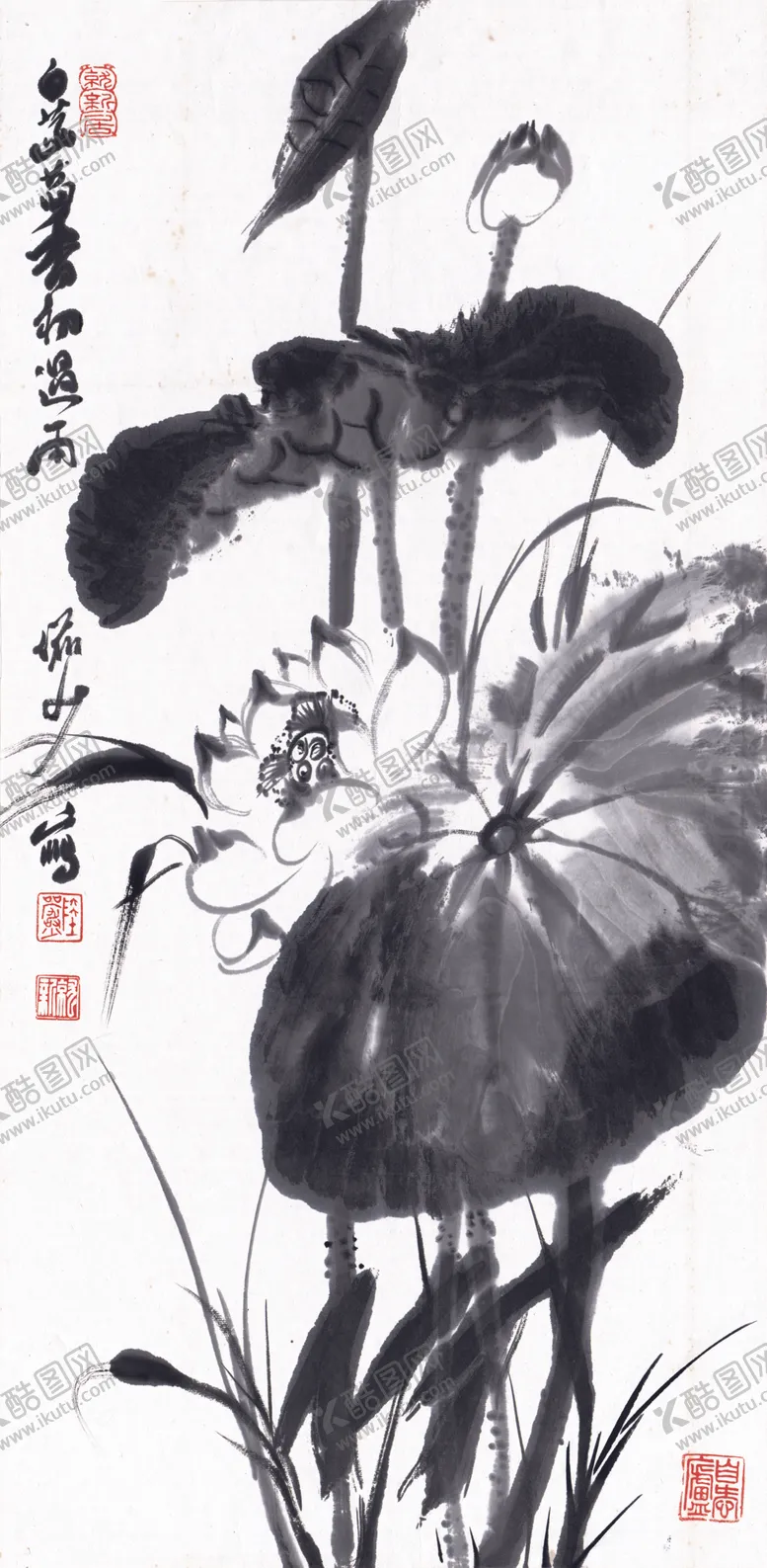 编号：83977807011057508588【酷图网】源文件下载-水墨国画荷叶荷花
