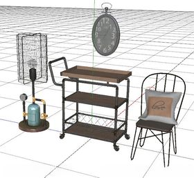 C4D现代室内装饰家具模型