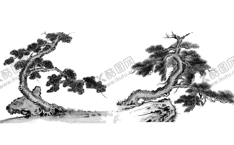编号：70407610210748183458【酷图网】源文件下载-水墨中国风迎客松