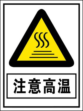 注意高温警示牌CDR广告设计安全图标