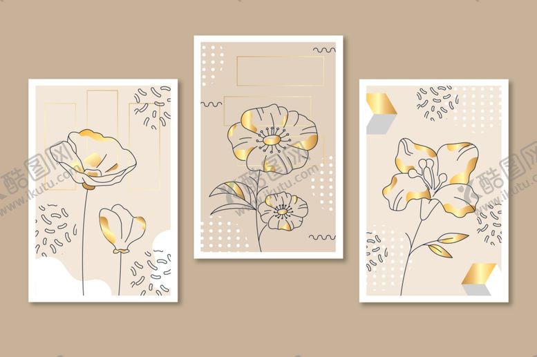 编号：88728609251519222043【酷图网】源文件下载-简约花卉装饰画组合