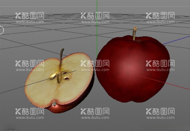 编号：53609203091825446035【酷图网】源文件下载-C4D模型苹果