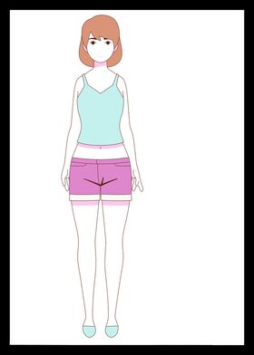 手绘女孩女人