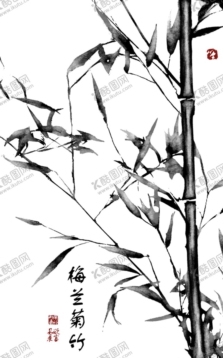 编号：34427610210213121716【酷图网】源文件下载-水墨竹子