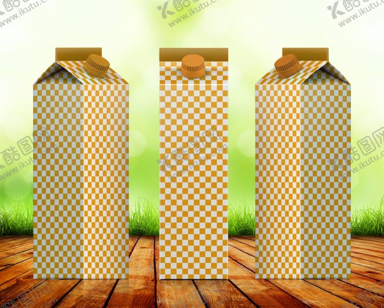 编号：14374609231515179455【酷图网】源文件下载-牛奶盒果汁盒包装效果图样机