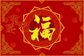 春节海报红色插画挂历