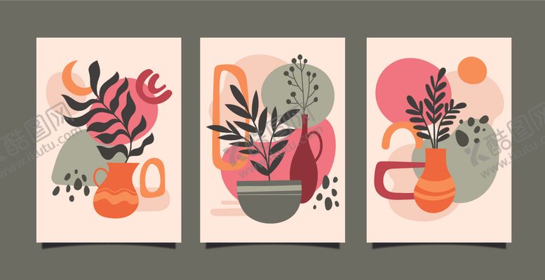 编号：72589509270545232967【酷图网】源文件下载-手绘清新绿植杯插画