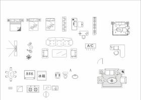 仿CAD各式家具模型