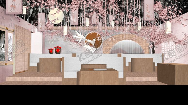 编号：86573510071717412122【酷图网】源文件下载-网红店十里桃花室内软装