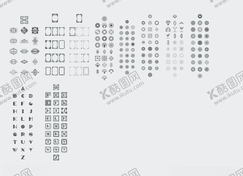 编号：24123901261717529920【酷图网】源文件下载-边框元素字母元素