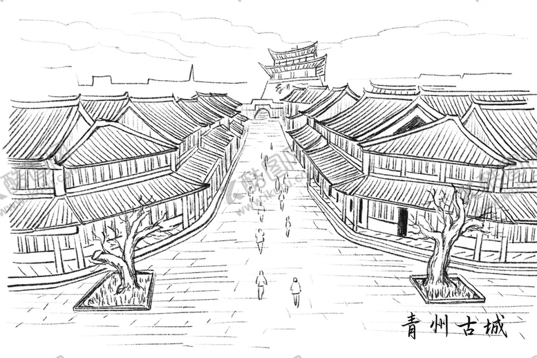 编号：99469910180652142039【酷图网】源文件下载-青州古城