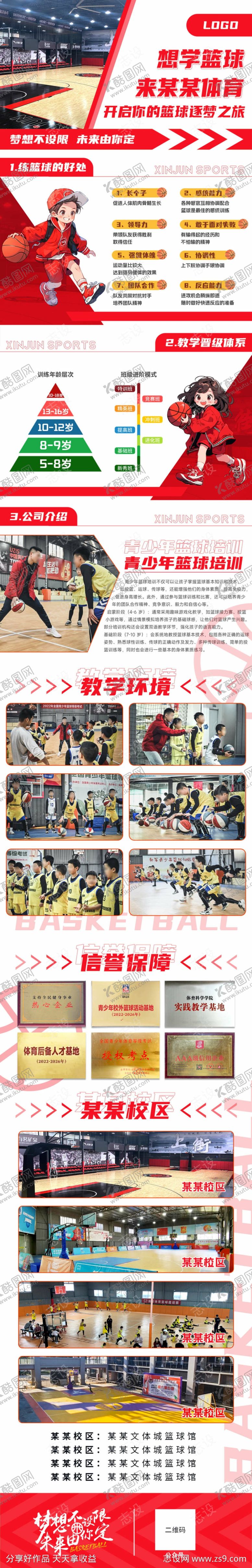 编号：12509611021917578167【酷图网】源文件下载-青少儿篮球课活动长图