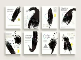 水墨笔触创意设计模板