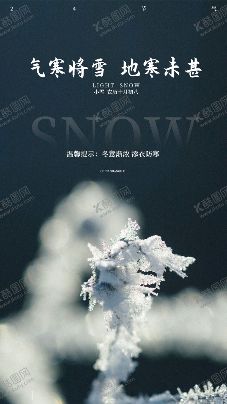 编号：91762409250558428504【酷图网】源文件下载-24二十四节气小雪海报背景下雪