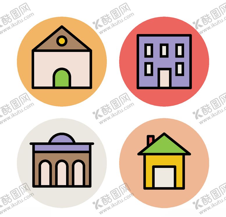 编号：56362209090654225245【酷图网】源文件下载-建筑图标