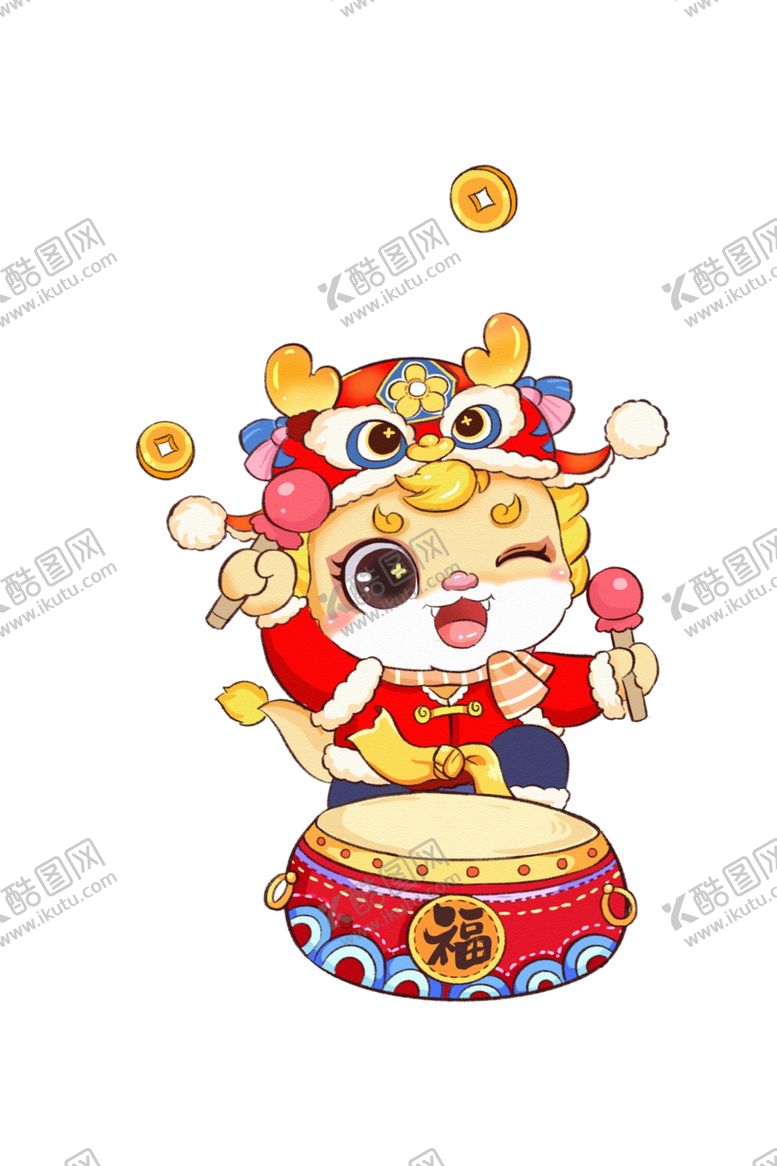 编号：61967001262324423413【酷图网】源文件下载-敲鼓虎