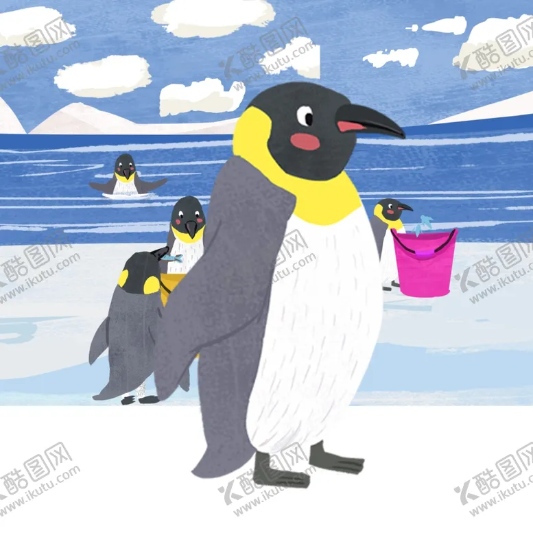 编号：93447704110732545747【酷图网】源文件下载-手绘企鹅插画