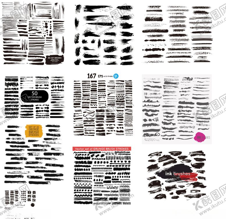 编号：69731010051728098385【酷图网】源文件下载-笔刷剪影大全