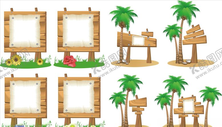 编号：59672010261100159207【酷图网】源文件下载-矢量木牌指示牌