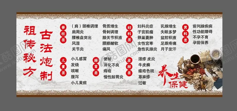 编号：46172010030318015962【酷图网】源文件下载-养生保康展板