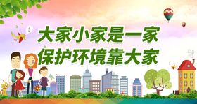 大家小家是一家 保护环境靠大家文明城市围墙城市