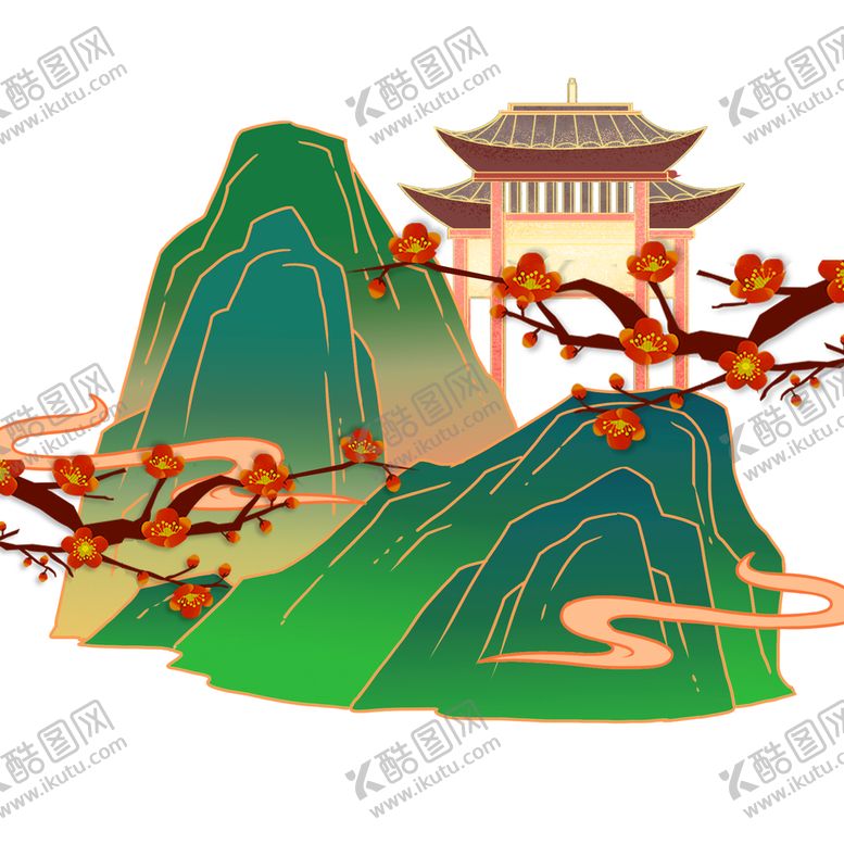 编号：75321609141924553478【酷图网】源文件下载-国潮建筑