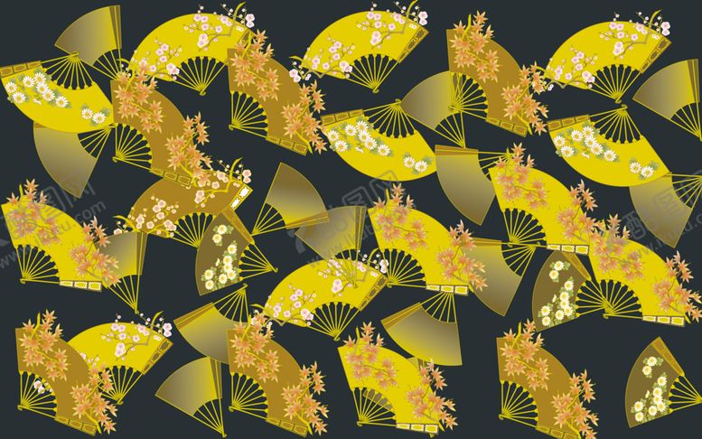编号：68774610200930463990【酷图网】源文件下载-扇子图案素材