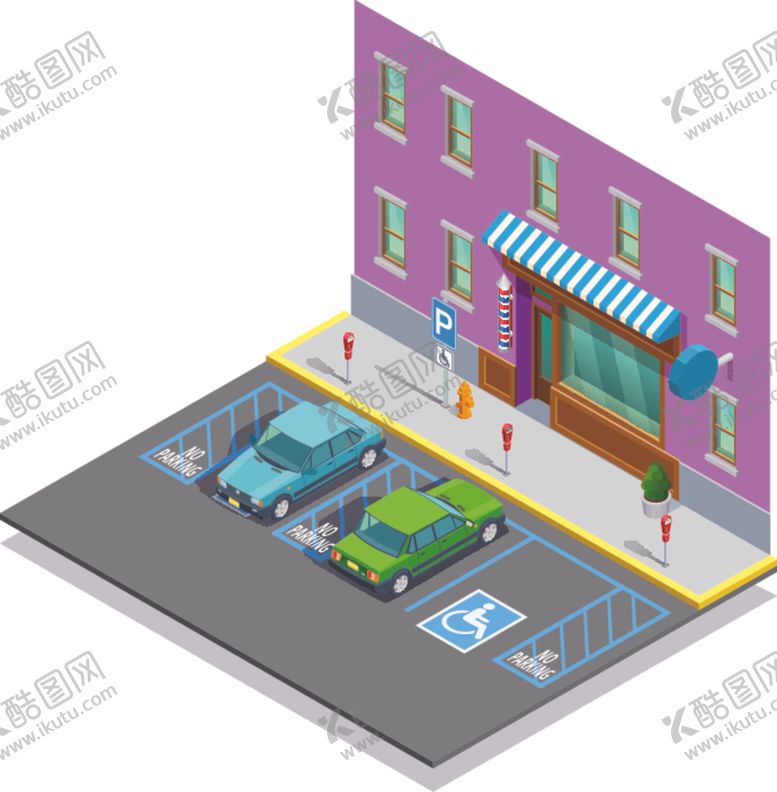 编号：27597709130512458111【酷图网】源文件下载-卡通停车场场景