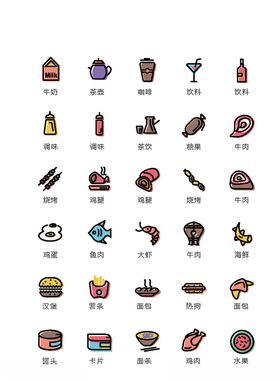 美食图标食品图标餐饮图标