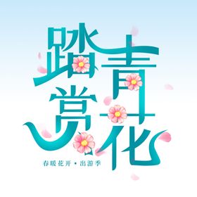 春游踏青季赏花宣传海报