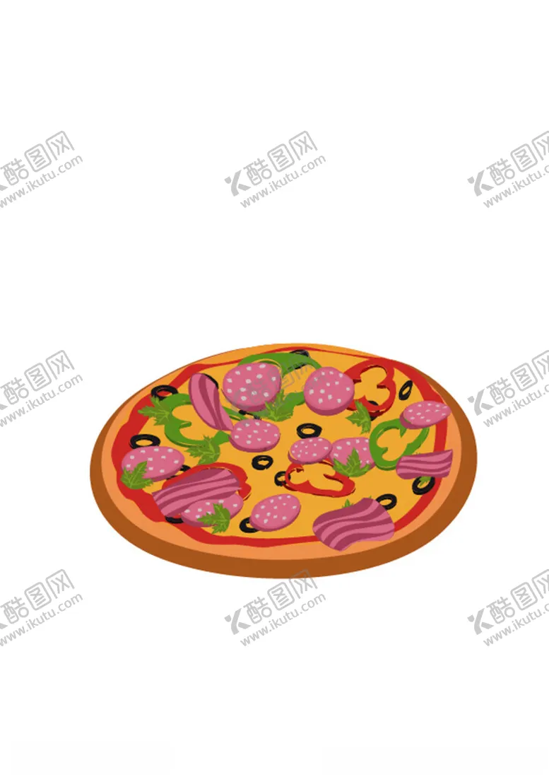 编号：58916502180154504906【酷图网】源文件下载-美味夏威夷洋葱芝士披萨比萨插画