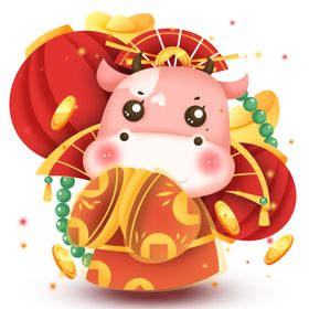 卡通牛年大吉2021年年吉祥